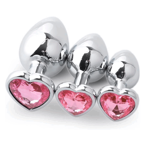 Plug Anal Joya Lujo Corazon Acero