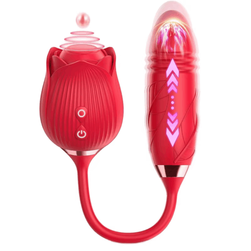 Vibrador Doble Estimulacion Rosa Lengua Dildo Vibra
